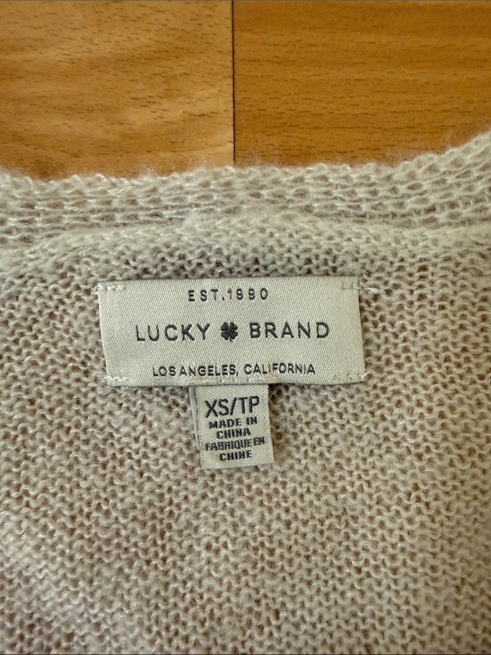 Lucky Brand Cream V-Neck Knit Sweater - Picture 2 of 3